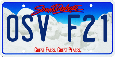 SD license plate 0SVF21