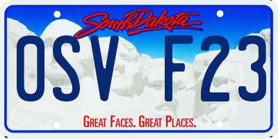 SD license plate 0SVF23