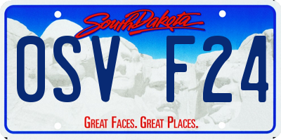SD license plate 0SVF24