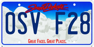 SD license plate 0SVF28