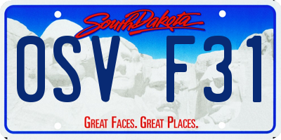 SD license plate 0SVF31