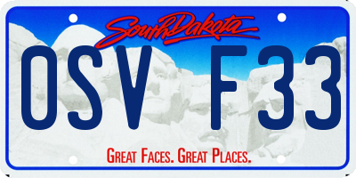 SD license plate 0SVF33
