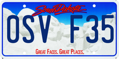 SD license plate 0SVF35
