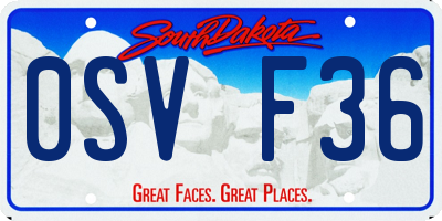 SD license plate 0SVF36