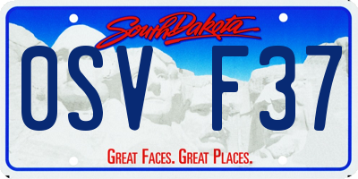 SD license plate 0SVF37