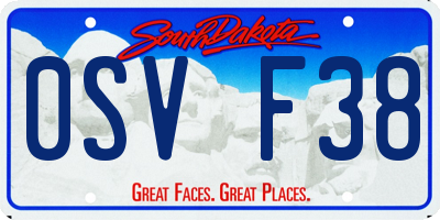 SD license plate 0SVF38