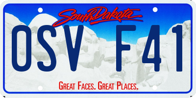 SD license plate 0SVF41