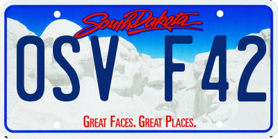 SD license plate 0SVF42