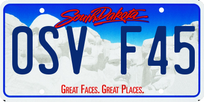 SD license plate 0SVF45