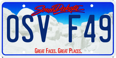 SD license plate 0SVF49