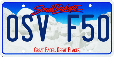 SD license plate 0SVF50
