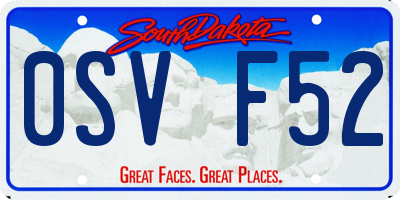 SD license plate 0SVF52