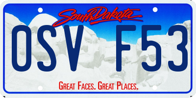 SD license plate 0SVF53