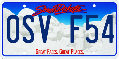SD license plate 0SVF54