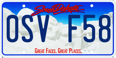 SD license plate 0SVF58