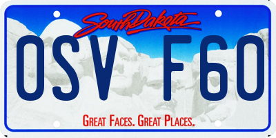SD license plate 0SVF60