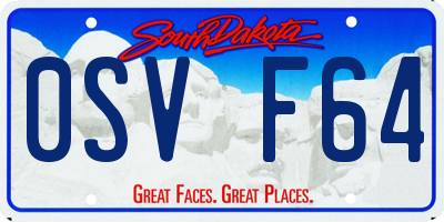 SD license plate 0SVF64