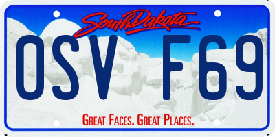 SD license plate 0SVF69