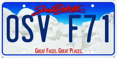SD license plate 0SVF71