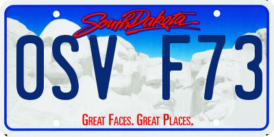 SD license plate 0SVF73