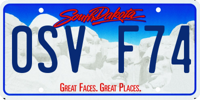 SD license plate 0SVF74