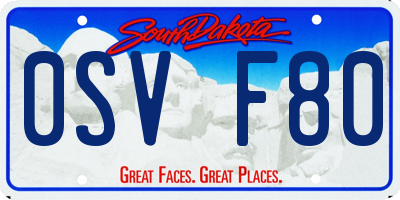SD license plate 0SVF80