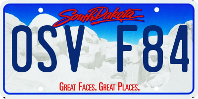 SD license plate 0SVF84