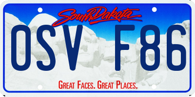 SD license plate 0SVF86