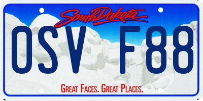 SD license plate 0SVF88
