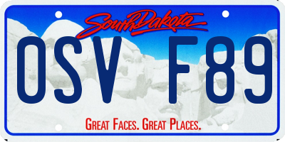 SD license plate 0SVF89