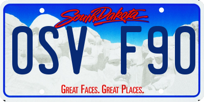 SD license plate 0SVF90