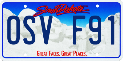 SD license plate 0SVF91