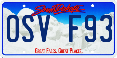 SD license plate 0SVF93