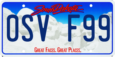 SD license plate 0SVF99