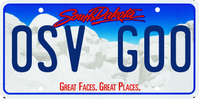 SD license plate 0SVG00