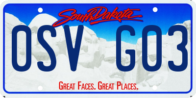SD license plate 0SVG03