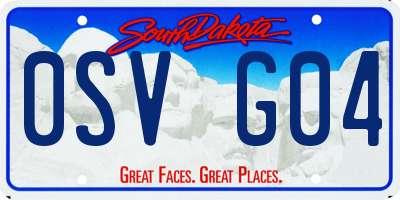 SD license plate 0SVG04