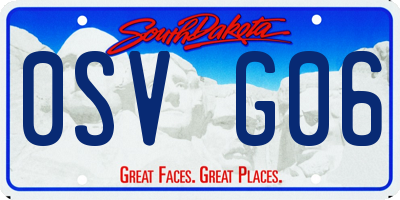 SD license plate 0SVG06