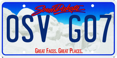 SD license plate 0SVG07
