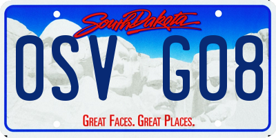SD license plate 0SVG08