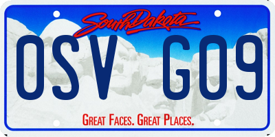 SD license plate 0SVG09