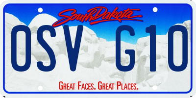 SD license plate 0SVG10