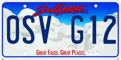 SD license plate 0SVG12