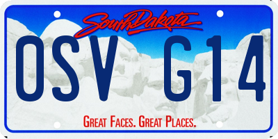 SD license plate 0SVG14