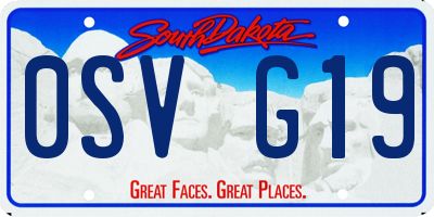 SD license plate 0SVG19