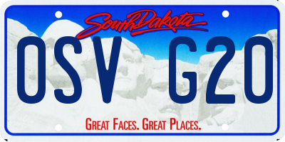 SD license plate 0SVG20
