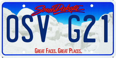 SD license plate 0SVG21