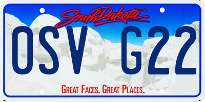 SD license plate 0SVG22