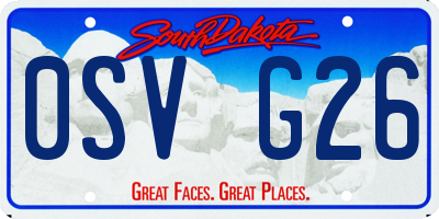 SD license plate 0SVG26