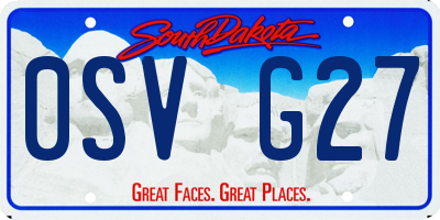 SD license plate 0SVG27